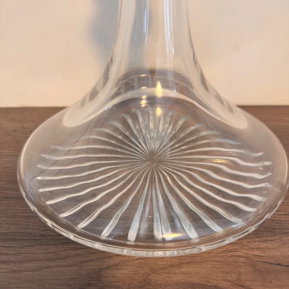 Atlantis Full Lead Crystal Ship's Decanter Portugal Vintage Ball Stopper Barware